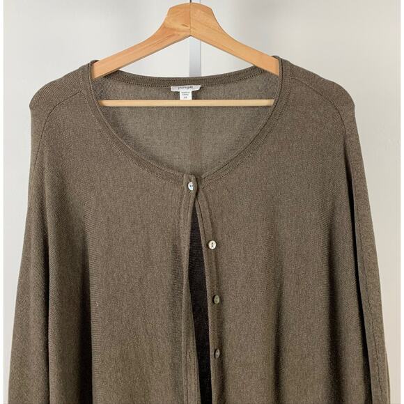 J. JILL Pure Jill XS Oversized Boxy Cardigan Sweater Dolman Sleeve Cotton Brown - Picture 4 of 7